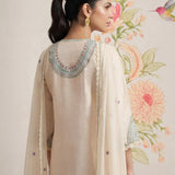 Albeli Ivory Embroidered A-line Suit Set with Dupatta
