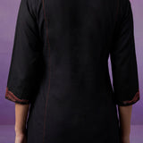 Black Embroidered Suit Set with Dupatta