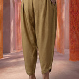 Beige Satin Relaxed Fit Salwar