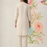 Suroor Ivory Embroidered Chanderi Kurta Set