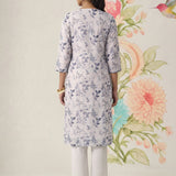 Kavya Grey Printed Chanderi Suit Set with Dupatta