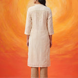 Sehr Ivory Embroidered Silk Kurti