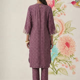 Pihu Purple Cotton Blend Printed Kurta set