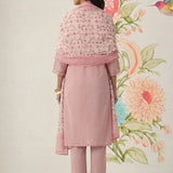 Afsana Pink Cotton Bend Embroidered A-line Suit Set with Dupatta