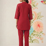 Chavi Red Embroidered Co-ord Set