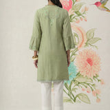 Saaj Light Green Embroidered Cotton Blend Kurta