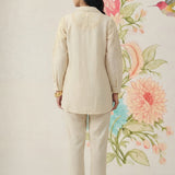 Ivory Embroidered Linen Co-ord Set