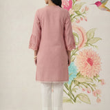 Saaj Light Pink Embroidered Cotton Blend Kurta
