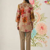 Liz Gold Printed Satin Shirt