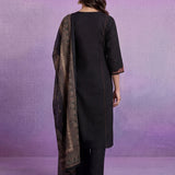 Black Embroidered Suit Set with Dupatta