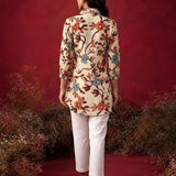 Wine All Over Printed Crepe Shirt