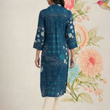 Bani Navy Printed Straight Kurti