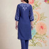 Uma Blue Embroidered Kurta Set