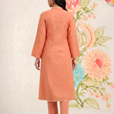 Malang Light Orange Embroidered A-line Kurta Set