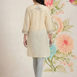Grace Ivory Embroidered Cotton Gauze Kurta for Women