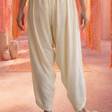 Ivory Satin Relaxed Fit Salwar