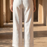 White Linen Blend Daily Wear Palazzos