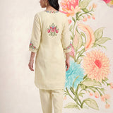 Saavan Light Green Embroidered Cotton blend Kurta Set
