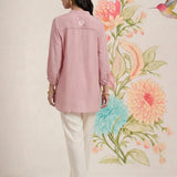 Kissa Pink Embroidered Shirt
