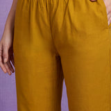 Mustard Embroidered Suit Set with contrast Dupatta