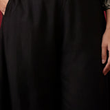 Black Embroidered Cotton Blend Kurta Set