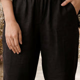 Zia Black Dori Embroidered Shantoon Blend Co-ord Set