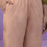 Orange All-Over Placement Printed Straight Suit Set