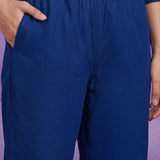Royal Blue Floral Embroidered Co-ord Set
