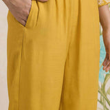 Saroja Yellow Embroidered A-line Kurta Set
