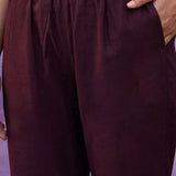 Purple Embroidered Straight Kurta Set