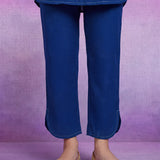 Royal Blue Floral Embroidered Co-ord Set