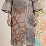 Anvi Grey Floral Printed Organza Suit Set with Dupatta