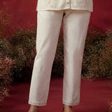 Ivory Embroidered Chanderi Regular Co-ord Set