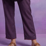 Purple Embroidered Suit Set and Dupatta
