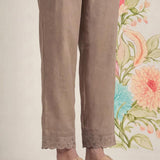 Zoa Beige Monochrome Embroidered Co-ord Set