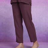 Lavender Embroidered Straight Co-ord Set