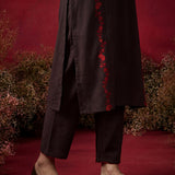 Brown Embroidered Cotton Blend Everyday Kurta