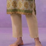 Green All-Over Placement Printed Straight Suit Set