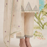 Albeli Ivory Embroidered A-line Suit Set with Dupatta
