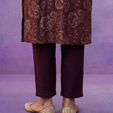 Purple Embroidered Straight Kurta Set