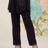 Firdaus Deep Wine Embroidered Velvet Co-ord Set for Women