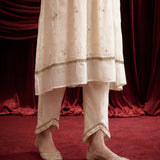 Ivory Embroidered Chanderi Suit Set
