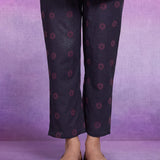 Purple Dori Embroidery Kurti with Palazzo