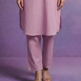 Pink Embroidered Straight Kurta Set