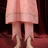 Pink Embroidered Chanderi Suit Set