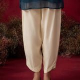 Dark Teal Embroidered Chinon Tunic