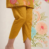 Chandrika Mustard Floral Printed Cotton Co-ord Set
