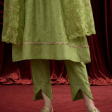 Spring Green Embroidered Chanderi Suit Set