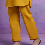 Yellow Embroidered Suit Set with Dupatta