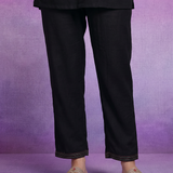 Black Embroidered V-Neck Co-ord Set